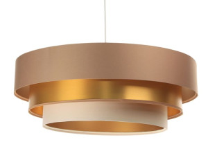 Lampa wisząca abażur beżowo złoty Izabela