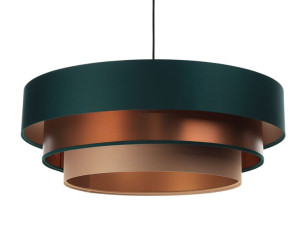 Lampa abażur butelkowa zieleń, beż, miedź Otis