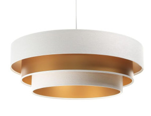 Lampa abażurowa wisząca biało złota Blanca