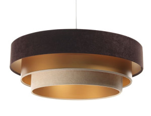 Lampa abażurowa wisząca brązowo beżowo złota Astra