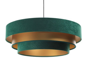 Lampa abażurowa kaskadowa zielono złoty Kolin