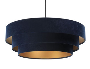 Lampa wisząca abażur granatowo złota Galla