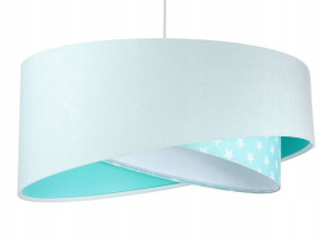 Lampa wisząca biało miętowa w gwiazdki mix apal Melodia