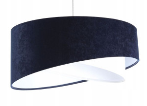 Lampa wisząca abażur granat biało biała Nessa