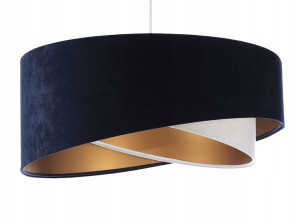 Lampa wisząca abażur granat biało złota Nessa