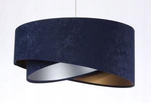 Lampa wisząca granatowa z złoto srebrnym wnętrzem Nessa