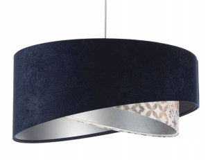 Lampa abażur welurowy granatowy srebrna apla Rtemizja