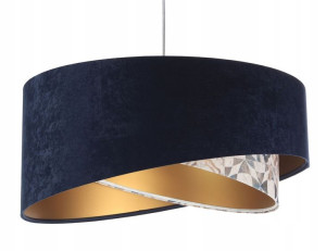 Lampa abażur granatowa złota apla Delfina