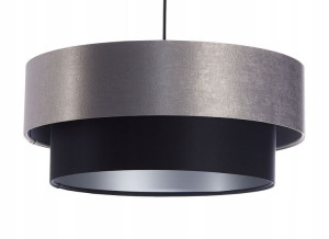 Lampa wisząca satynowa podwójna szaro srebrna Briana