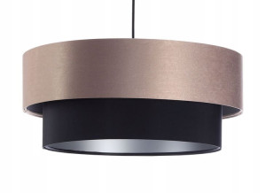 Lampa wisząca satynowa podwójna beżowo srebrna Sansa