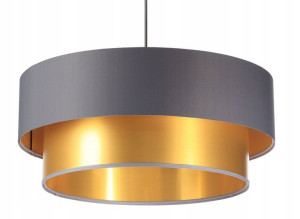 Lampa wisząca podwójna szaro złota Luna