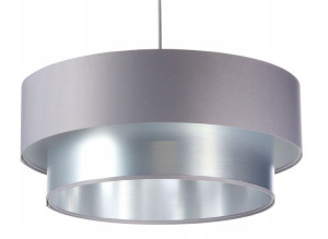 Lampa wisząca podwójna szaro srebrna Bona