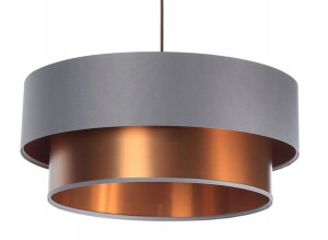 Lampa wisząca podwójna szaro miedziana Junona