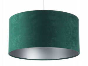 Lampa wisząca welurowa zielono srebrna Olimpia
