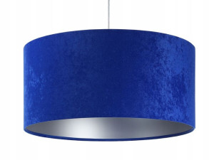 Lampa wisząca abażur kobalt srebrna Alpana