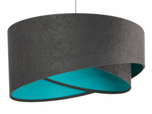 Lampa wisząca abażur grafit niebieska Kiara