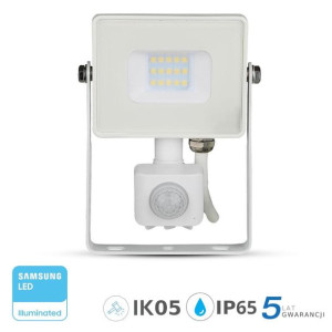 Naświetlacz halogen LED V-TAC 10W SAMSUNG Czujnik Ruchu neutralny 800lm