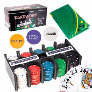 Zestaw Do Pokera Poker 200 Żetonów Mata Karty