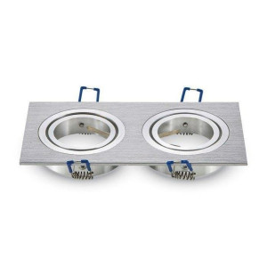 Oczko punkt sufitowy V-TAC 2xGU10 Kwadrat Aluminium Szczotkowane VT-783