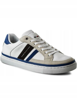 Białe Męskie Trampki Buty Skórzane  Tommy Hilfiger