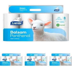 Papier toaletowy Lambi Balsam Panthenol (8 rolek) x 4 sztuki
