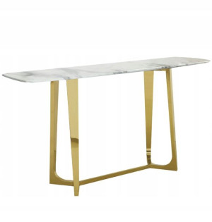 Konsola nowoczesna Glamour Roseta Gold White