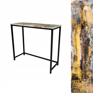 Konsola Yelo/Black Simple 90/25/82cm blat z żywicy