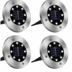 Wbijana Lampa Solarna Ogrodowa Zestaw Lamp 4 Szt