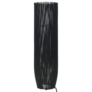 Lampa podłogowa, wiklina, czarna, 52 cm, E27