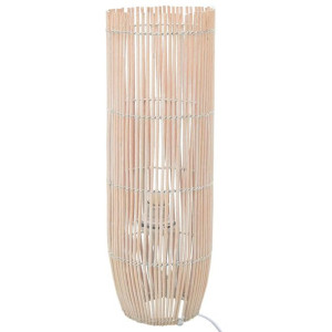 Lampa podłogowa, wiklina, biała, 84 cm, E27
