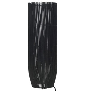 Lampa podłogowa, wiklina, czarna, 84 cm, E27