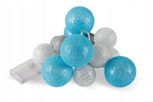 Girlanda Cotton Balls 15 Kul Mix Dekoracyjne Kule