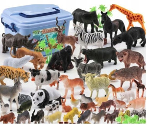 Zestaw Figureki Dzikie Zwierzęta Safari 58 Szt