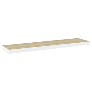 Półka ścienna, dębowo-biała, 100 x 23,5 x 3,8 cm, MDF