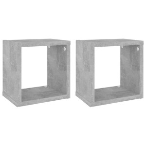 Półki ścienne kostki, 2 szt., szarość betonu, 22x15x22 cm