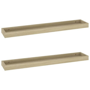Półki ścienne Loggia, 2 szt., kolor dębu, 80x15x4 cm, MDF