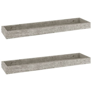 Półki ścienne Loggia, 2 szt., szarość betonu, 60x15x4 cm, MDF