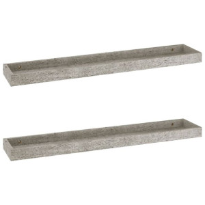 Półki ścienne Loggia, 2 szt., szarość betonu, 80x15x4 cm, MDF