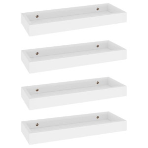 Półki ścienne Loggia, 4 szt., białe, 40x15x4 cm, MDF