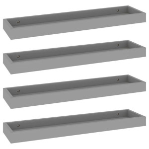 Półki ścienne Loggia, 4 szt., szare, 60x15x4 cm, MDF
