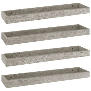 Półki ścienne Loggia, 4 szt., szarość betonu, 60x15x4 cm, MDF