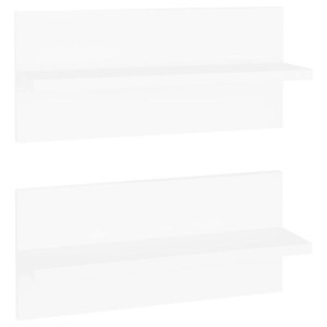 Półki ścienne, 2 szt., białe, 40x11,5x18 cm, płyta wiórowa