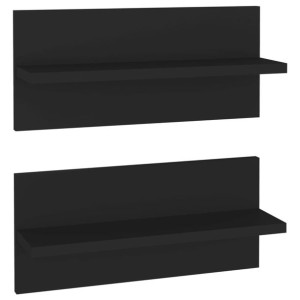 Półki ścienne, 2 szt., czarne, 40x11,5x18 cm, płyta wiórowa
