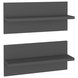 Półki ścienne, 2 szt., szare, 40x11,5x18 cm, płyta wiórowa