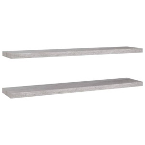 Półki ścienne, 2 szt., szarość betonu, 120 x 23,5 x 3,8 cm, MDF
