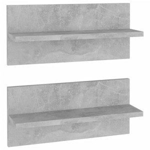 Półki ścienne, 2 szt., szarość betonu, 40x11,5x18 cm, płyta
