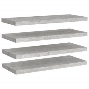 Półki ścienne, 4 szt., szarość betonu, 80 x 23,5 x 3,8 cm, MDF