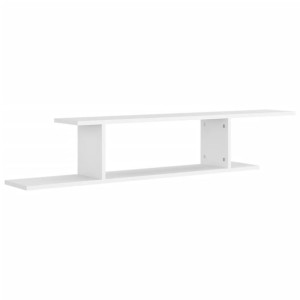 Wisząca szafka pod TV, biała, 125x18x23 cm, płyta wiórowa