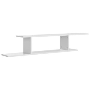 Wisząca szafka pod TV, biel z połyskiem, 125x18x23 cm, płyta