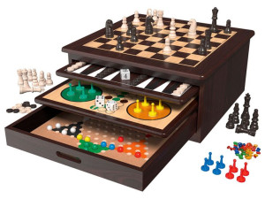 Duży drewniany zestaw gier planszowych 10 w 1 Playtive 6+